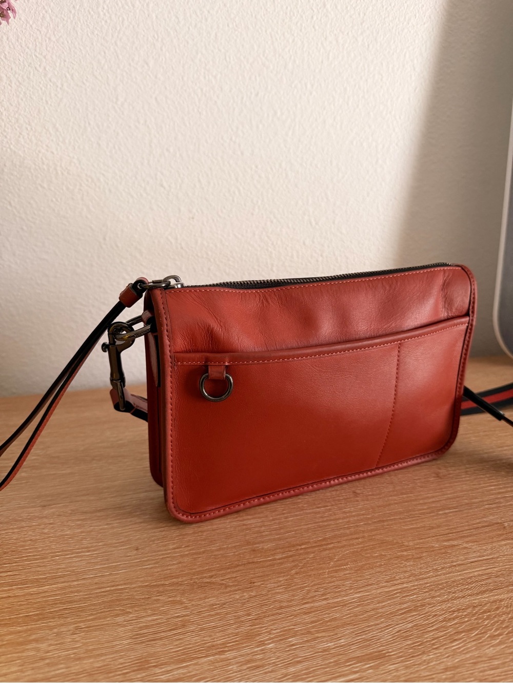 Coach Heritage Convertible Crossbody Wristet Pouch Preloved Terracotta - Picture 6 of 10